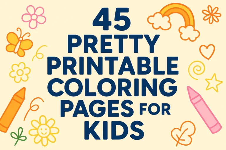 45 Pretty Printable Coloring Pages for Kids (1000+ Words)