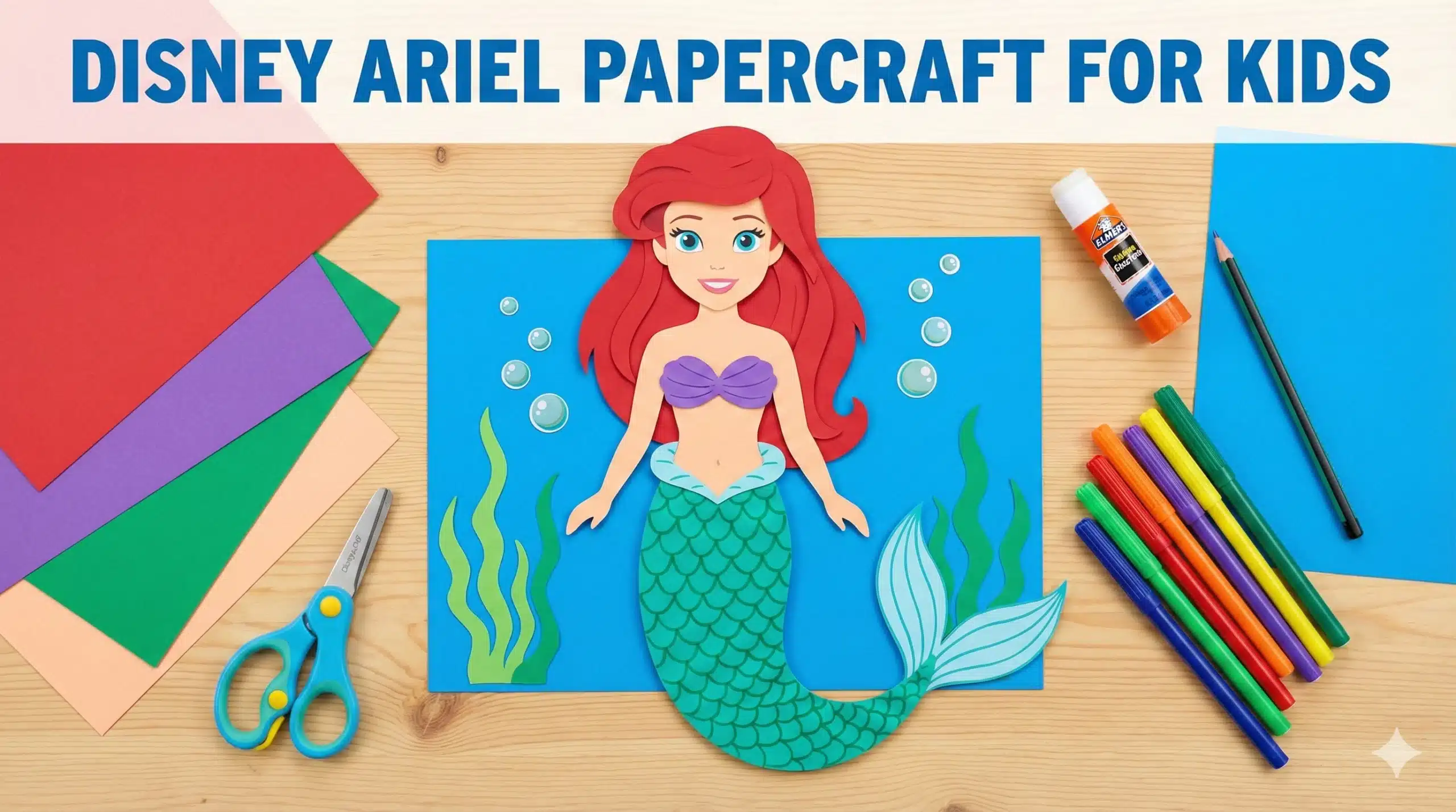 Magical Disney Ariel Papercraft for Kids: A Step-by-Step Mermaid DIY