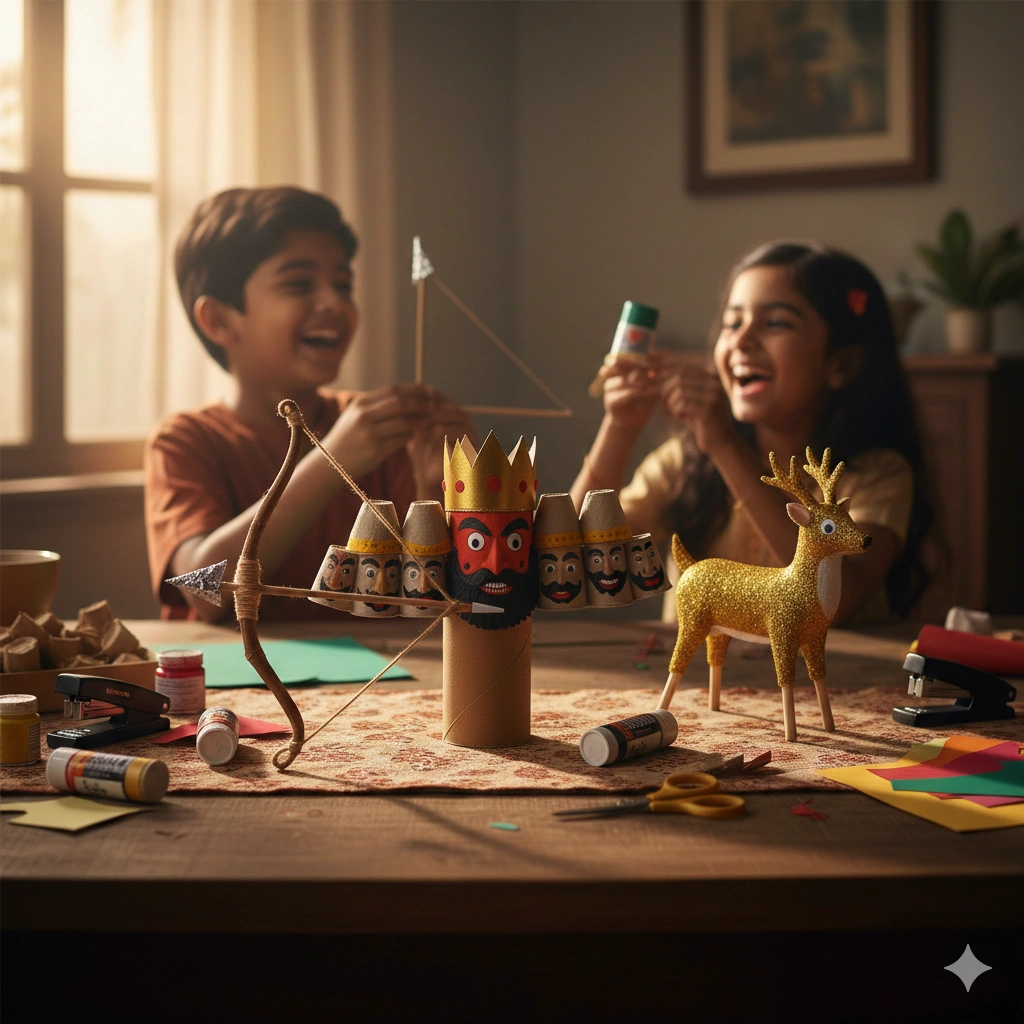 Here is a comprehensive, high-quality, and SEO-optimized article designed to engage your audience and meet AdSense/ADX standards. It focuses on originality, cultural depth, and clear instructions. 15 Dazzling Durga Puja Crafts for Kids: Celebrate the Warrior Goddess with Creativity Categories: Indian Festivals, DIY & Crafts, Cultural Activities, Parenting Keywords: Durga Puja crafts for kids, DIY Goddess Durga, Dussehra activities, Mahishasura Mardini craft, Navratri decoration ideas, eco-friendly festival crafts, Indian culture for kids. Festivals are the heartbeat of our culture. They bring stories to life, fill our homes with the aroma of delicious food, and provide a precious opportunity to reconnect with friends and family. But when a festival is recognized globally, you know it is something truly magnificent. We are talking about Durga Puja, a spectacular Hindu festival that was officially included in UNESCO’s Representative List of the Intangible Cultural Heritage of Humanity in 2021. This isn't just a holiday; it is an emotion, celebrating the Mother Goddess Durga, the protector of the universe. For kids, Durga Puja is a sensory explosion—the rhythmic beat of the Dhak (drums), the smell of Shiuli flowers, and the vibrant colors of the Pandals. To help you bring that festive spirit right into your living room, we have curated a list of 15 Dazzling Durga Puja Crafts. But before we get our hands messy with glue and glitter, let’s understand the powerful story behind the celebration. The Legend: Why We Celebrate To make the crafts meaningful, share this story with your children while you create. Long ago, there was a shapeshifting demon named Mahishasura. He performed severe penance to please the gods and was granted a special boon: no man or god could ever kill him. Arrogant with this power, Mahishasura transformed into a buffalo demon and terrorized the three worlds (Heaven, Earth, and the Underworld). The gods were helpless. Realizing that only a feminine power could defeat him, the Devas (gods) combined their divine energies to create a new form—the Warrior Goddess, Durga. She was radiant, ten-armed, and rode a fierce lion. Each god gifted her a weapon: a trident (Trishul) from Shiva, a discus (Chakra) from Vishnu, and a bow from Vayu. For nine days and nights, a fierce battle raged. Finally, on the tenth day (Vijaya Dashami), Goddess Durga defeated Mahishasura. This victory of Good over Evil is what we celebrate. It teaches children that inner strength and unity can conquer the darkest fears. 15 Creative Durga Puja Crafts & Activities Here is a collection of ideas ranging from simple paper crafts for toddlers to intricate projects for older children. 1. The Classic Paper Plate Maa Durga This is the most iconic craft for the season. What you need: A paper plate, red and yellow paint, black marker, and googly eyes. How to do it: Paint the plate yellow (for the face). Durga’s eyes are her most distinct feature—large, almond-shaped, and fierce. Draw these carefully (or use the "fish" shape). Paint a red bindi on the forehead. You can use wool or black paper strips for hair. This creates a beautiful wall hanging. 2. The Mighty Cardboard Trishul (Trident) Every warrior needs her weapon. The Trishul symbolizes the balance of the three gunas (qualities). What you need: Cardboard, aluminum foil, glue. How to do it: Draw a trident shape on cardboard and cut it out. Wrap the entire shape in shiny aluminum foil to give it a silver, metallic look. You can decorate the handle with golden ribbon. It’s a great prop for role-play! 3. Clay Idol Making (Eco-Friendly) In West Bengal, idols are made from river clay. Teach your kids sustainability. What you need: Air-dry clay or natural terracotta clay. How to do it: Guide your child to mold a simple figure. Even a symbolic representation works. Focus on making the ten arms. Once dry, let them paint it with eco-friendly water colors. This connects them to the traditional artisans of Kumartuli (the potters' quarter in Kolkata). 4. Shoebox Pandal Diorama Durga Puja is famous for its Pandals (temporary structures housing the idols). What you need: An old shoebox, fabric scraps, beads, fairy lights. How to do it: Turn the shoebox on its side. Decorate the "walls" with fabric to look like a temple. Place your clay idol or a picture of Durga inside. Use battery-operated tea lights to illuminate it. 5. The Fierce Lion Mask Durga is never seen without her Vahana (vehicle), the Lion (or Tiger). What you need: Paper plate, orange and yellow yarn, elastic string. How to do it: Cut eye holes in a paper plate. Paint it orange/yellow. Punch holes around the rim and tie strands of yarn to create a majestic mane. Attach an elastic band so your child can wear it. 6. Lotus Flower Origami The Lotus is Goddess Durga’s favorite flower. What you need: Pink origami paper. How to do it: There are simple tutorials for folding a paper lotus. Make a bunch of them and string them together to create a garland for your home altar. 7. Dhak (Drum) from Tin Cans The sound of the Dhak signals the start of the Puja. What you need: Empty tin cans (coffee or formula tins), balloons, sticks. How to do it: Cut the neck off a balloon and stretch it tightly over the open end of the tin can. Secure with tape. Decorate the side of the can with feathers and paint. Use chopsticks as drumsticks. 8. Alpona (Floor Art) on Paper Alpona is the Bengali version of Rangoli, usually done with rice paste. What you need: White paint or a white gel pen, red cardstock. How to do it: Instead of the floor, let kids practice these intricate white designs on red paper. Traditional motifs include paisleys, flowers, and the sun. 9. The Ten Weapons Matching Game This is an educational craft. Activity: Draw or print out the ten weapons held by Durga (Trident, Discus, Conch, Sword, Bow, Arrow, Thunderbolt, Lotus, Snake, Spear). Cut them out and stick them onto a chart paper background, labeling what each represents (e.g., Sword = Intellect). 10. Dandiya Sticks Decoration While Dandiya is more associated with Navratri in Gujarat, the festivities overlap. What you need: Wooden dowels or rolled-up newspapers, ribbon, washi tape. How to do it: If you don't have wood, tightly roll newspaper into a stick. Wrap it entirely in colorful electrical tape or ribbons. Add small bells at the ends for sound. 11. Recycled Bottle Bangle Stand The Goddess is adorned with jewelry. Make a stand to hold it. What you need: Glass bottle, paint, varnish. How to do it: Paint a glass bottle with ethnic designs. Once dry, stack bangles over the neck of the bottle. It serves as both decor and storage. 12. "Chokkhu Daan" Art Project Chokkhu Daan is the ritual of painting the eyes of the Goddess, usually done on the day of Mahalaya. Activity: Give your child a sketch of Goddess Durga’s face without the eyes. Ask them to focus and paint the eyes last. It teaches patience and focus. 13. Demon Slayer Puppet (Mahishasura) To tell the story, you need the villain too! What you need: An old dark-colored sock, felt scraps. How to do it: Glue on angry eyebrows, horns made of felt, and a moustache. Use this puppet to reenact the mythological battle where Good triumphs. 14. Toran (Door Hanging) with Mango Leaves What you need: Green construction paper, string. How to do it: Cut paper into the shape of mango leaves (auspicious in Hindu culture). Write "Shubh Navratri" or "Happy Puja" on the leaves and string them up on the main door. 15. The Immersion Tank (Science & Craft) Since we immerse idols in water, create a mini version. Activity: Use a large clear bowl of water. If you made the clay idol (from #3), let the child dissolve it in the bowl at the end of the festival. Explain that the clay returns to the earth, teaching the cycle of nature. Use the muddy water for plants. Why Crafts Matter During Festivals In a digital age where kids are glued to screens, festival crafts serve a dual purpose: Cultural Connection: It prompts questions. "Why does she have ten arms?" "Why is she riding a lion?" These conversations pass down heritage. Motor Skills: Cutting, pasting, and painting improve dexterity. Sustainability: By making decor at home, you reduce the purchase of plastic decorations, aligning with the eco-friendly spirit of modern celebrations. Conclusion Durga Puja is more than just a ritual; it is a celebration of feminine power, art, and community. Whether you are in Kolkata hopping from one Pandal to another, or in a quiet apartment halfway across the world, these crafts can bridge the distance. So, gather your supplies, play some festive folk music, and get ready to welcome the Goddess into your home.