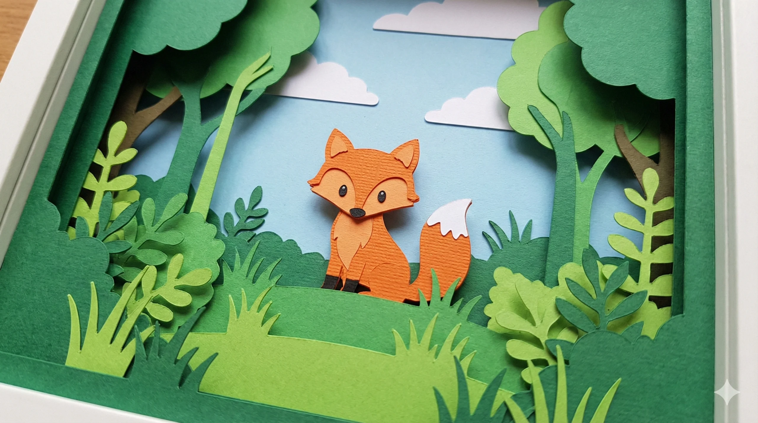 Creative 3D Scene with Fox Papercraft: A Perfect Spring Project for Kids