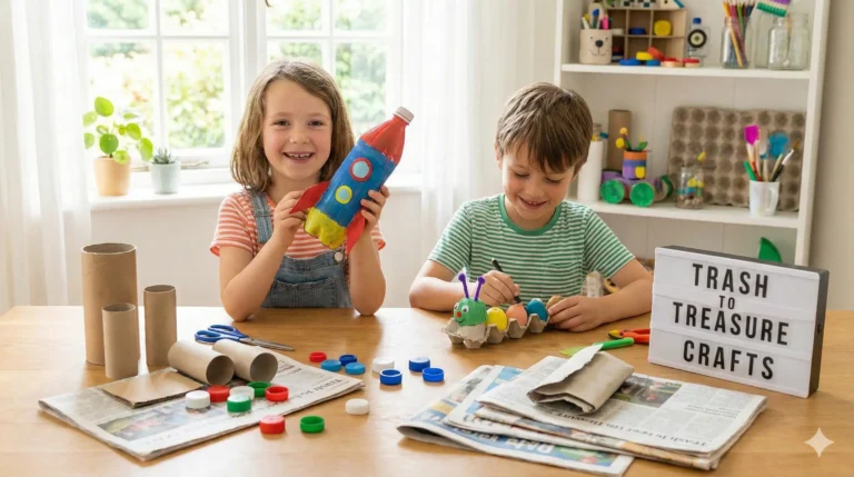 Trash to Treasure: 100+ Creative Recycled Crafts for Kids to Make, Play, and Gift