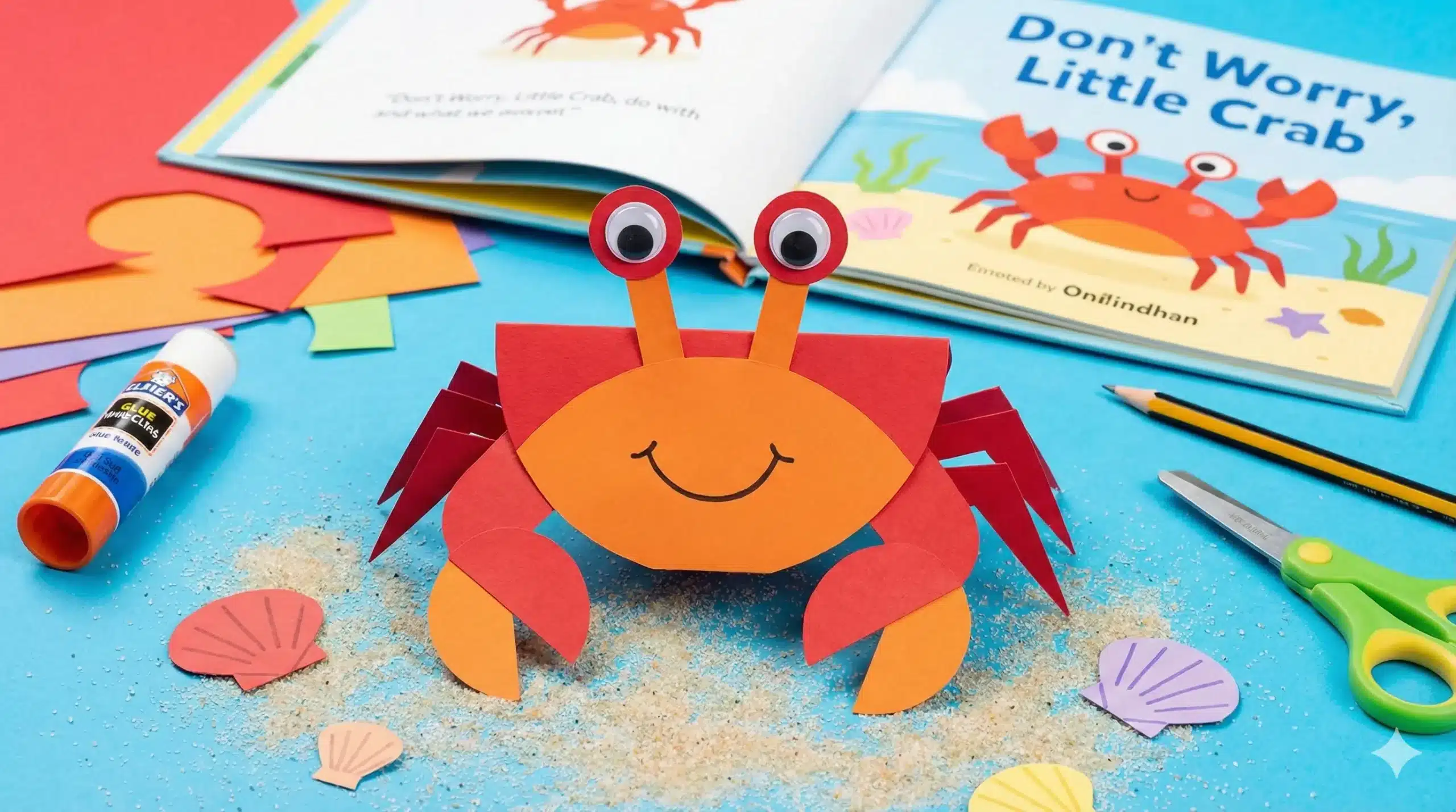 Super Cute Crab Papercraft for Kids: An Easy Ocean Animal Activity