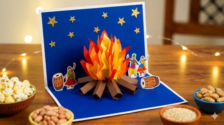 Celebrate the Warmth of the Harvest: DIY 3D Popup Card for Lohri