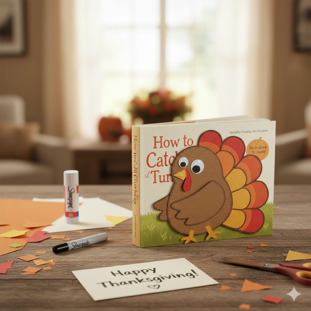 Turkey Hug Bookmark: A Sweet Thanksgiving Papercraft