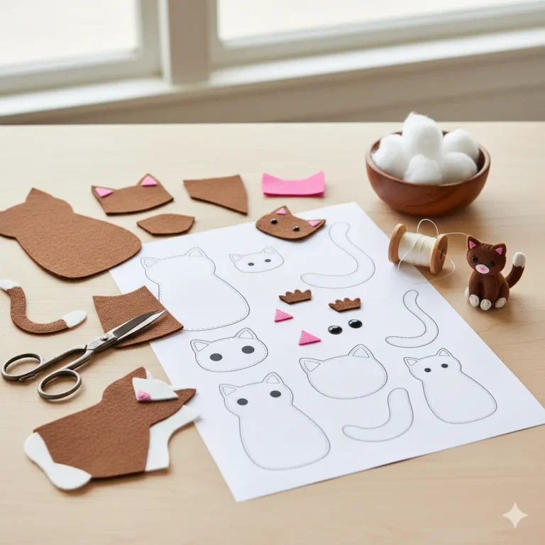 DIY Felt Cat Plushie: A Step-by-Step Guide with Free Template