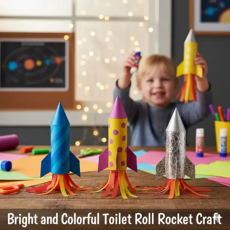 The vastness of space has always been a source of wonder for children. Whether it’s looking up at the moon or dreaming of walking on a distant planet, the idea of soaring through the stars is a foundational piece of childhood imagination. Today, we’re taking that interstellar curiosity and turning it into a hands-on project with our Toilet Paper Roll Rocket Craft.