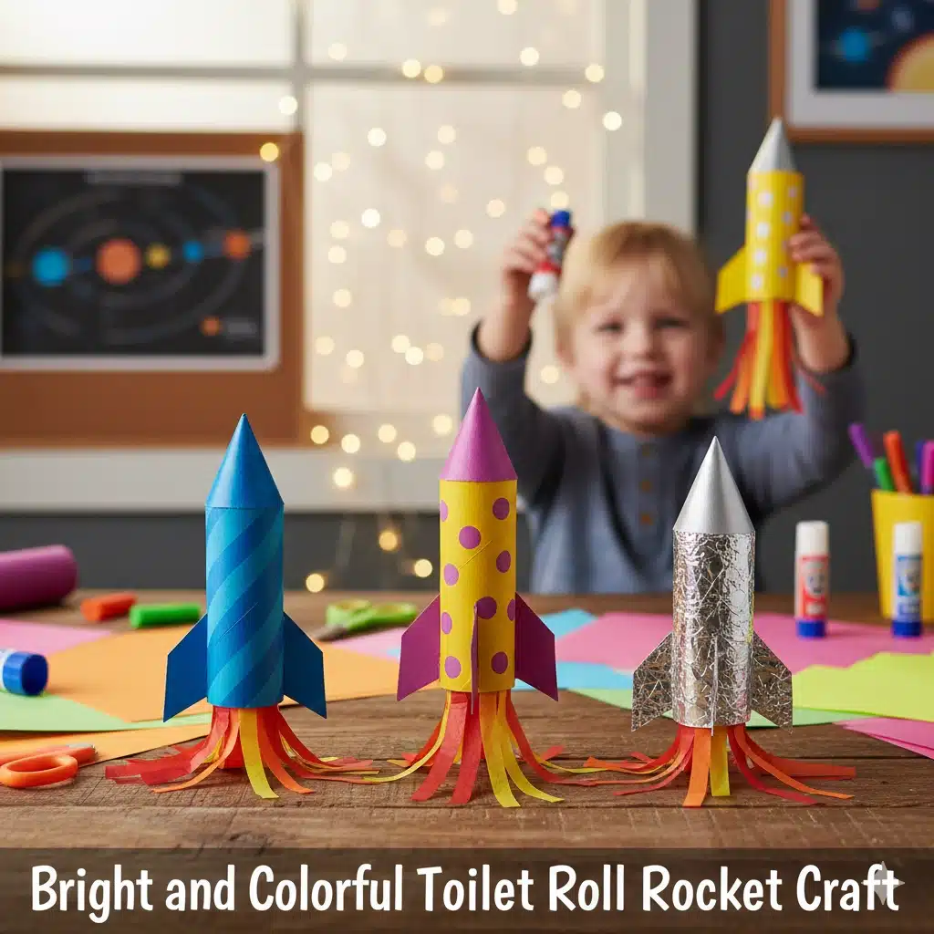 The vastness of space has always been a source of wonder for children. Whether it’s looking up at the moon or dreaming of walking on a distant planet, the idea of soaring through the stars is a foundational piece of childhood imagination. Today, we’re taking that interstellar curiosity and turning it into a hands-on project with our Toilet Paper Roll Rocket Craft.